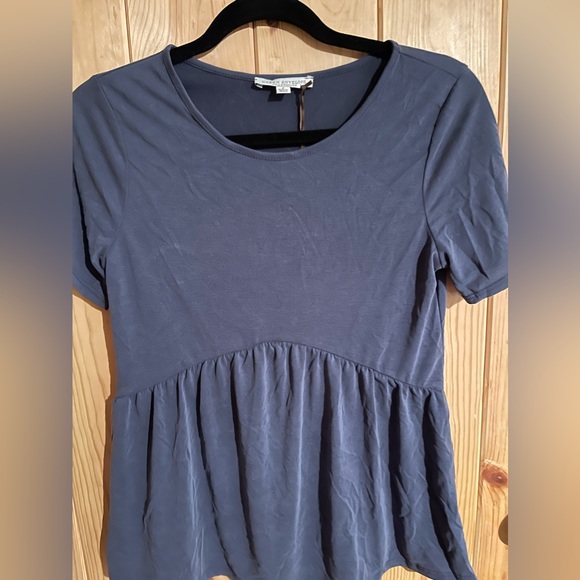 Green Envelope Dusty Blue Peplum top - Picture 1 of 3